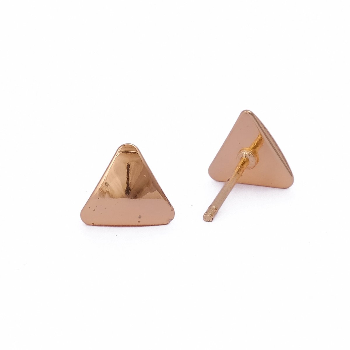 Gold Plated Triangle Stud Earrings Minimalist Geometric Jewelry for Everyday Wear