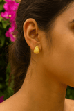 Gold PlatedTextured Teardrop Stud Earrings Elegant Everyday Jewelry