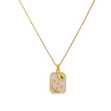 Gold Sun and Moon Pendant Necklace - Celestial Star Charm Jewelry