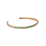 Green Enamel Bracelet Open Cuff Bracelet Gold Plated Bangle