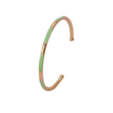 Green Enamel Bracelet Open Cuff Bracelet Gold Plated Bangle