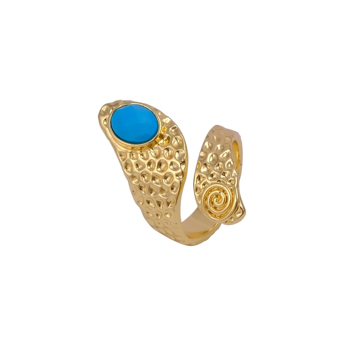 Green Onyx Faceted Gemstone Rings, Adjustable Gold Plated Jewelry CR-1015