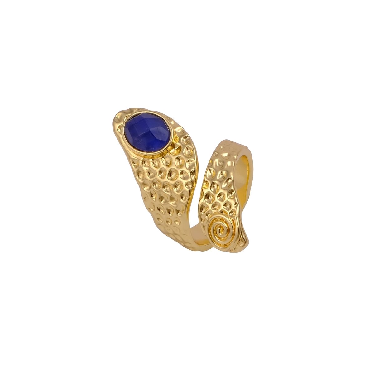 Green Onyx Faceted Gemstone Rings, Adjustable Gold Plated Jewelry CR-1015