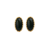Green Onyx Gemstone Stud Oval Shape Stud Earring Gold Plated Push Back Stud Earring
