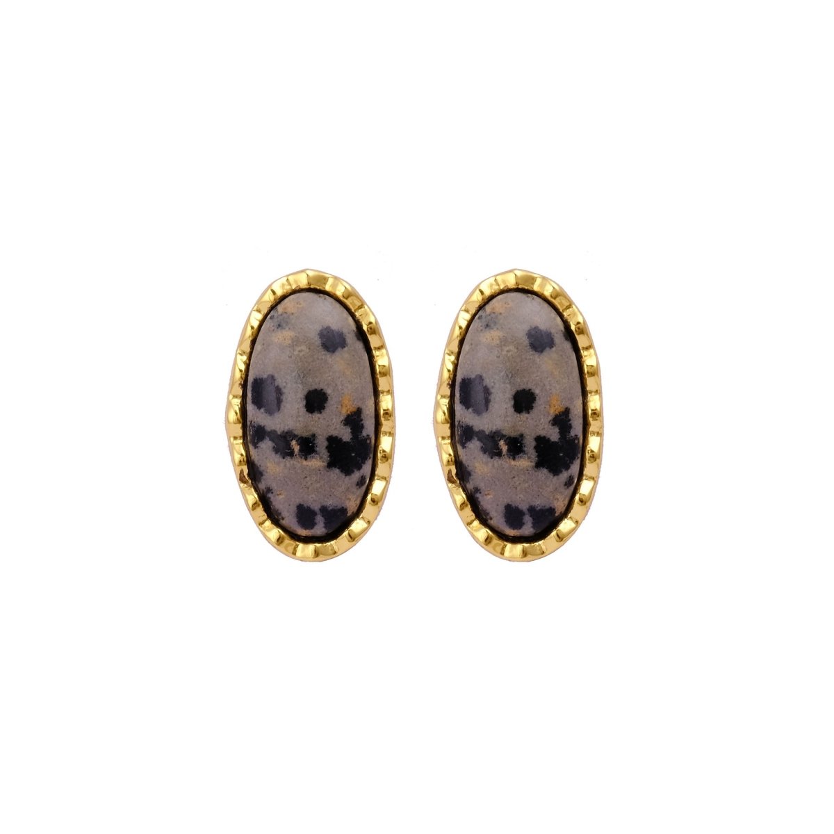 Green Onyx Gemstone Stud Oval Shape Stud Earring Gold Plated Push Back Stud Earring