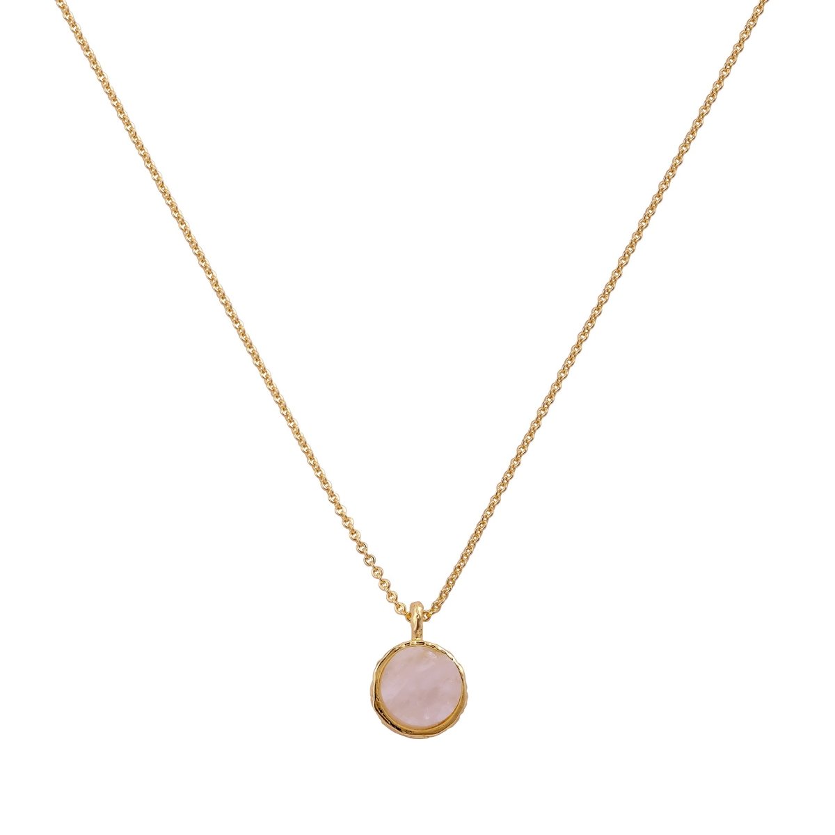 Green Strawberry Quartz Raw Gemstone, Round Shape Pendant Necklaces CN - 1003