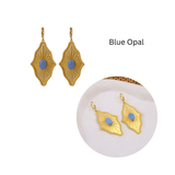 Green Strawberry Quartz Sunburst Drop Earrings, Gold Plated Statement Earrings 5379