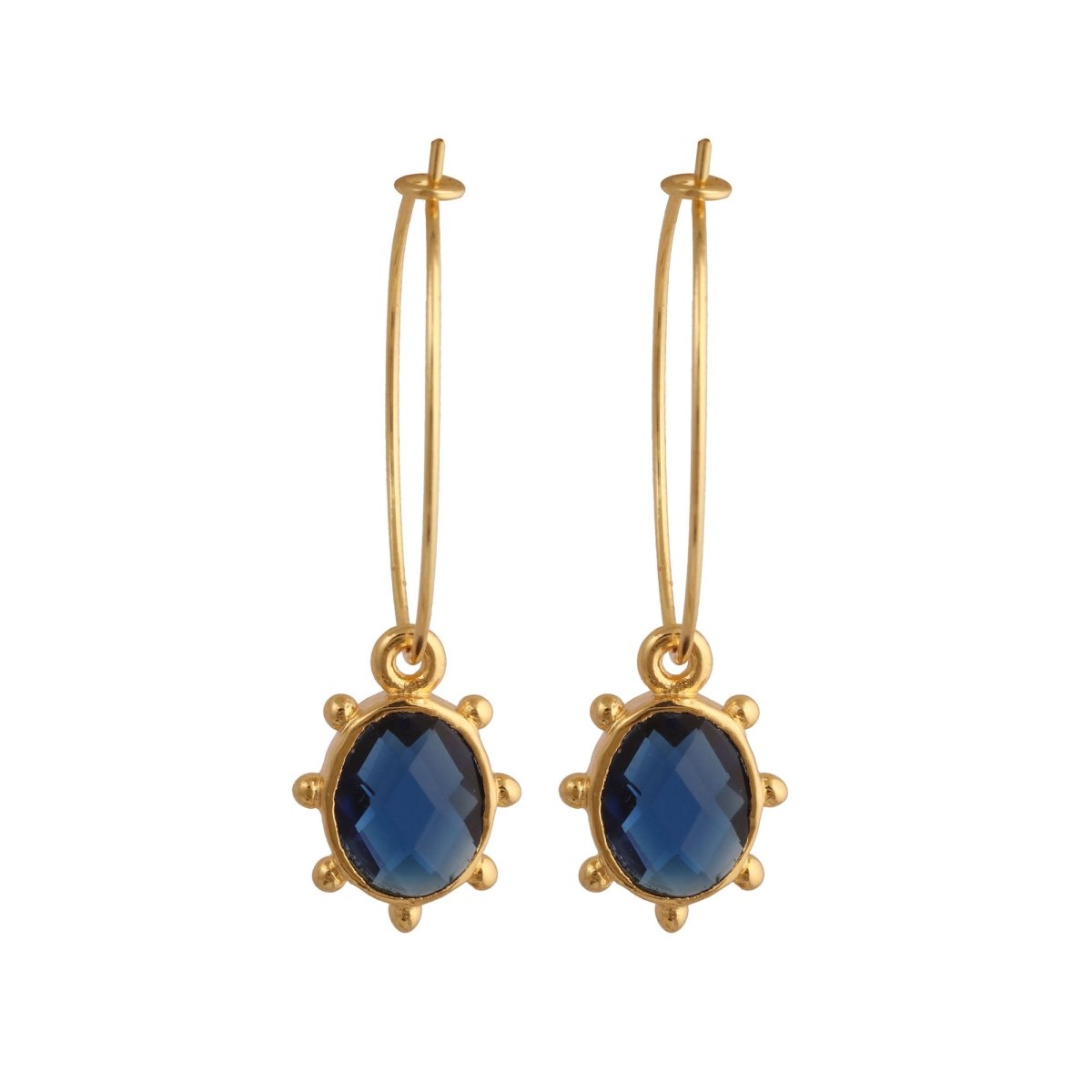 Handmade Gold Hoop Earrings with Citrine Gemstone, Boho Luxury Statement Jewelry 5275