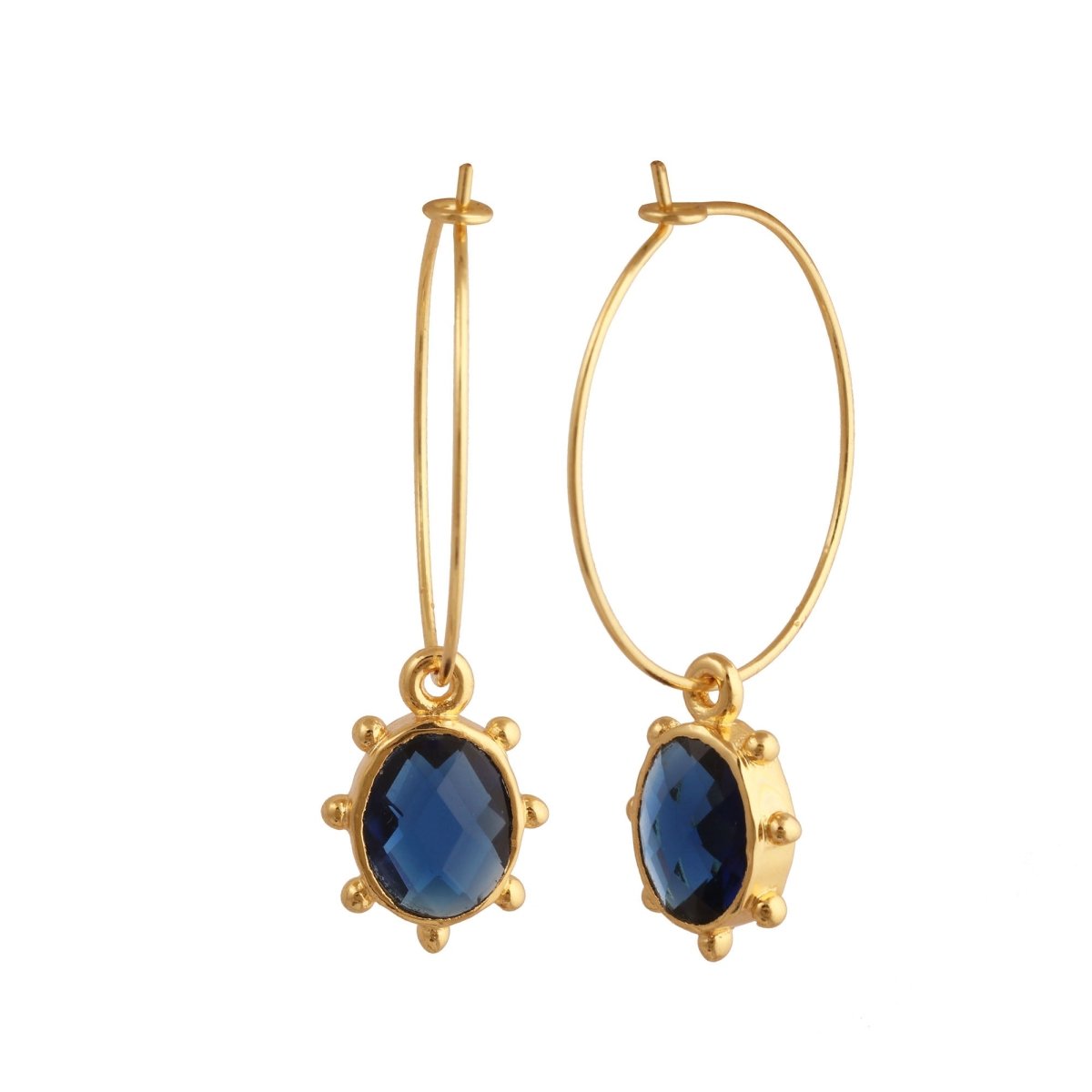 Handmade Gold Hoop Earrings with Citrine Gemstone, Boho Luxury Statement Jewelry 5275