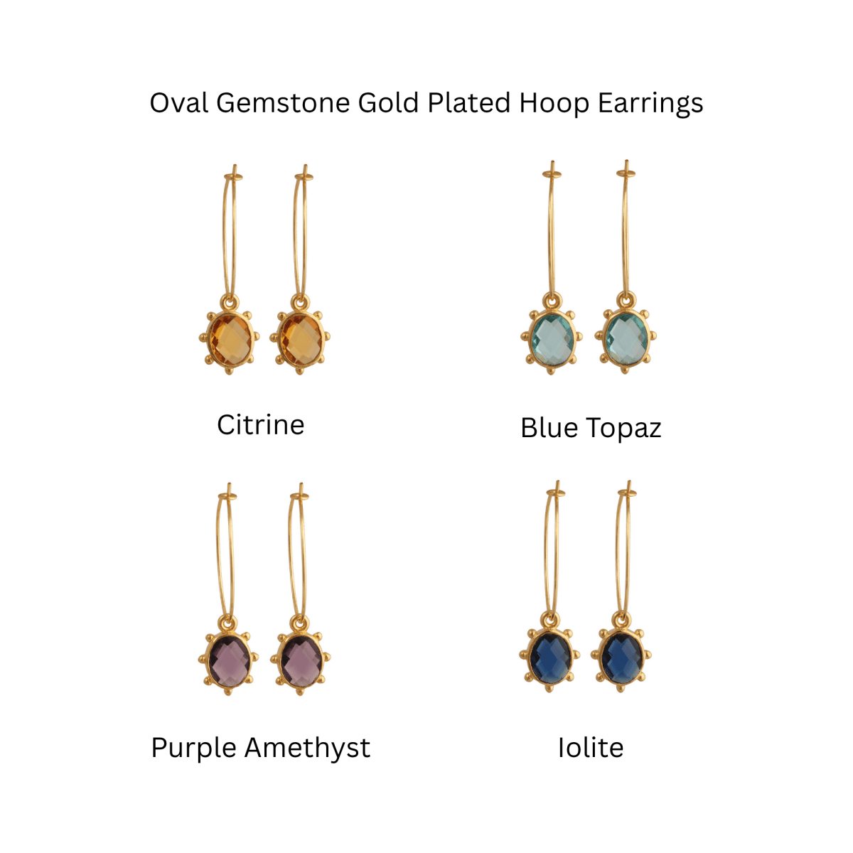 Handmade Gold Hoop Earrings with Citrine Gemstone, Boho Luxury Statement Jewelry 5275
