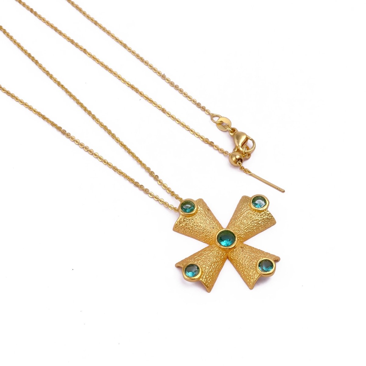 Handmade Peridot Cross Pendants, 18k Gold Plated Cross Necklace 5374
