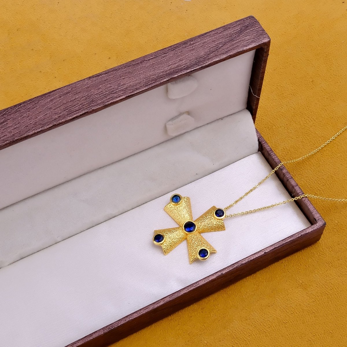 Handmade Peridot Cross Pendants, 18k Gold Plated Cross Necklace 5374
