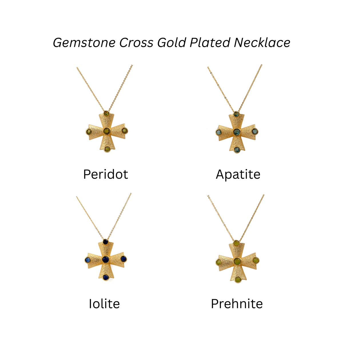 Handmade Peridot Cross Pendants, 18k Gold Plated Cross Necklace 5374