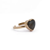 Heart Gold Plated Ring Labradorite Gemstone Ring