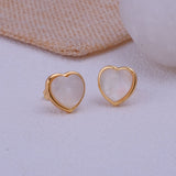 Heart of Pearl – Gold Plated Mother of Pearl Stud Earrings
