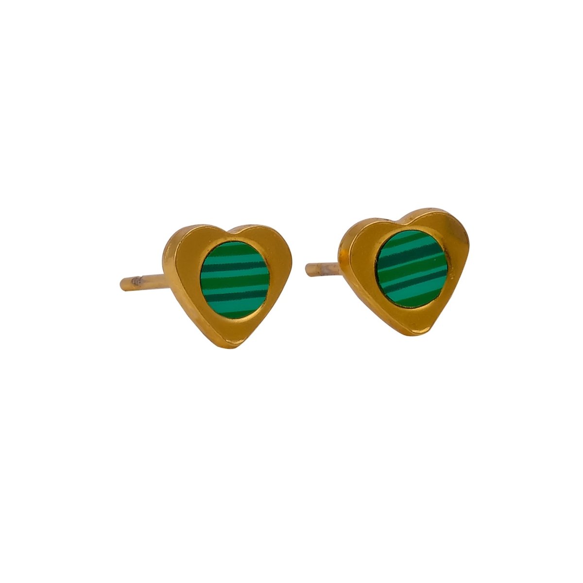 Heart Shape Stud Earrings Trendy Gold Plated Jewelry