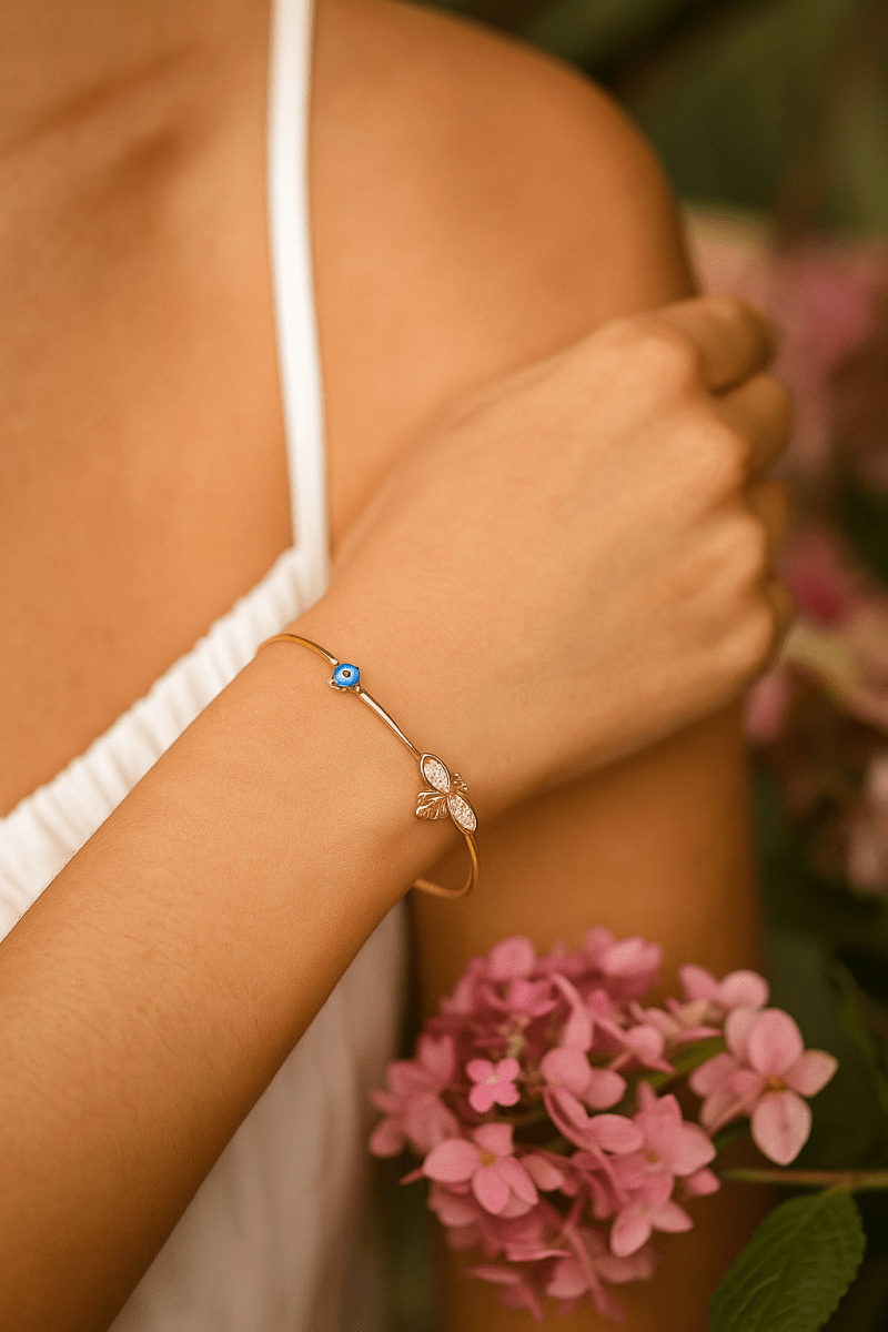 Honey Bee Charm Bangle Gold Plated Adjustable Jewelry