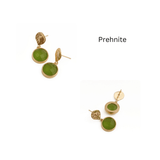 Iolite Round Shape Faceted Drop Earrings with Hammered Gold Plated Stud CE - 1038