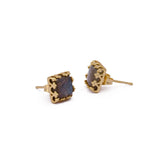 Labradorite Gemstone Earrings Stud, Square Shape Stud Earring, Gold Plated Stud Earring C