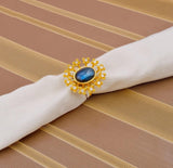 Labradorite Gemstone Ring Gold Plated Floral Statement Jewelry Brass Handmade ring