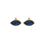 Labradorite Stud Earring Gold Plated Marquise Shape Gemstone Earring