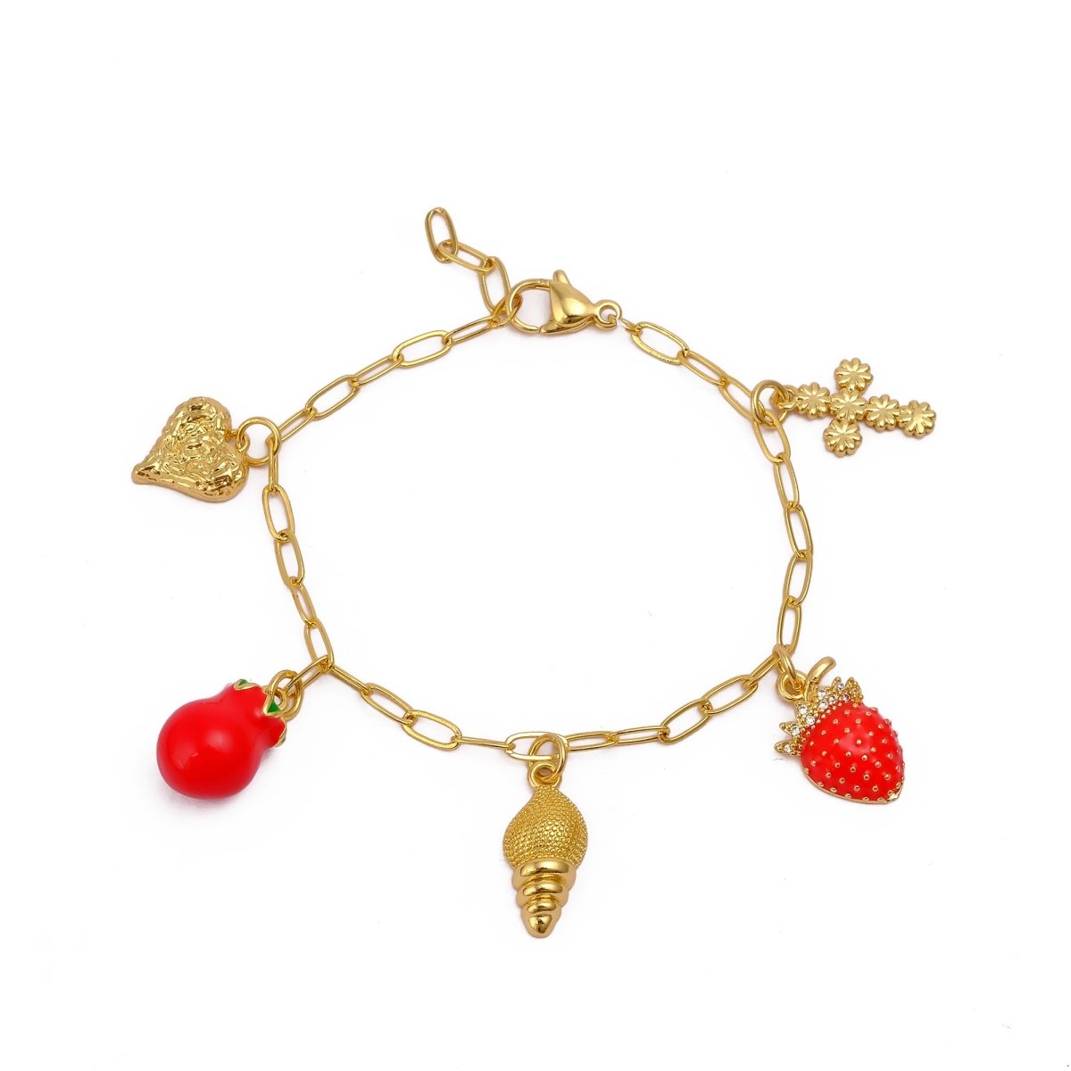 Lucky Charm Bracelet for Women, Gold Plated Bohemian Chain Bracelet 5382