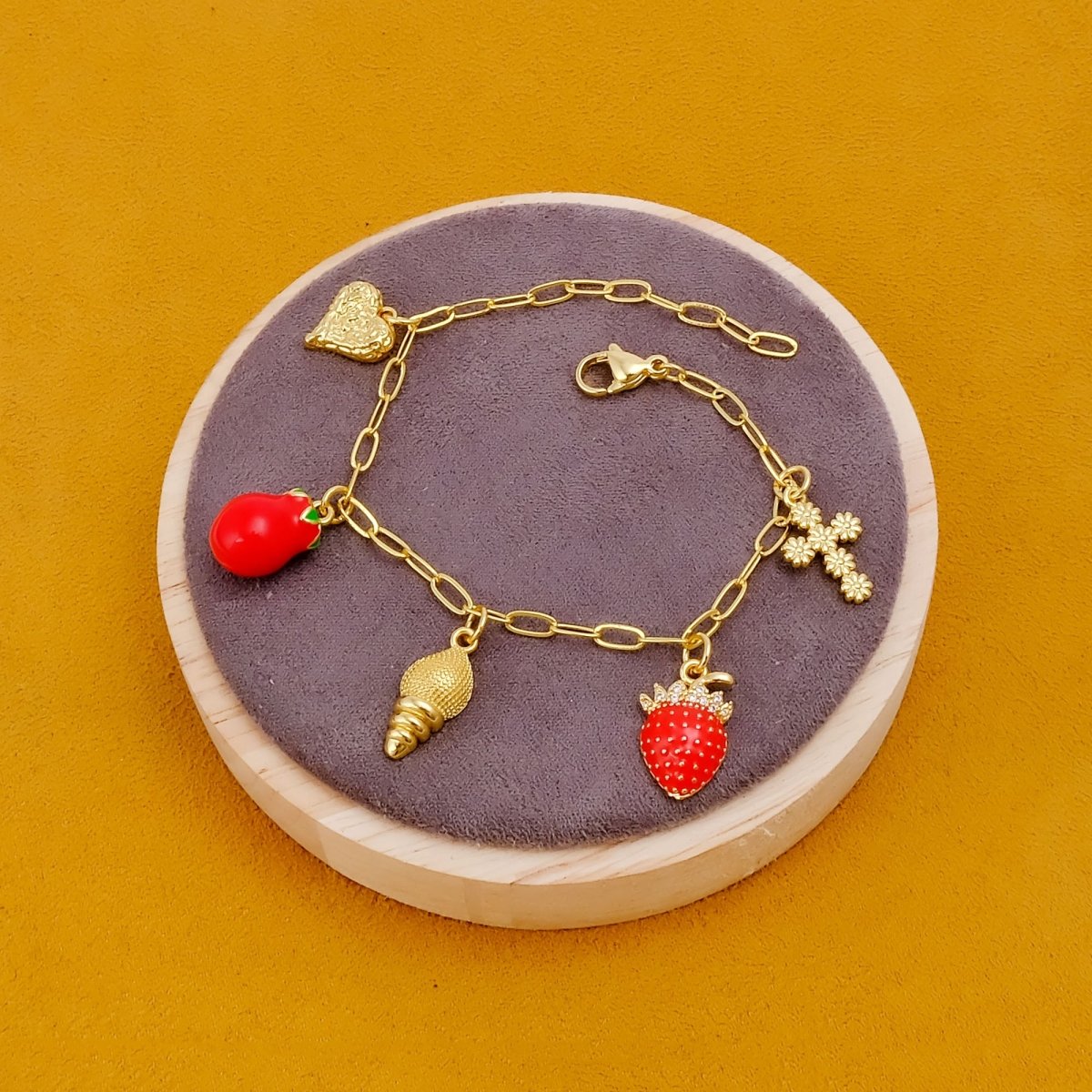 Lucky Charm Bracelet for Women, Gold Plated Bohemian Chain Bracelet 5382