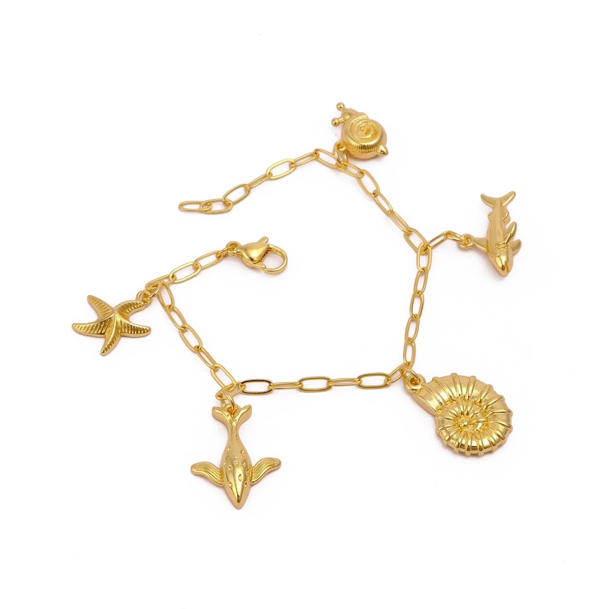 Lucky Charm Bracelet for Women, Gold Plated Bohemian Chain Bracelet 5382