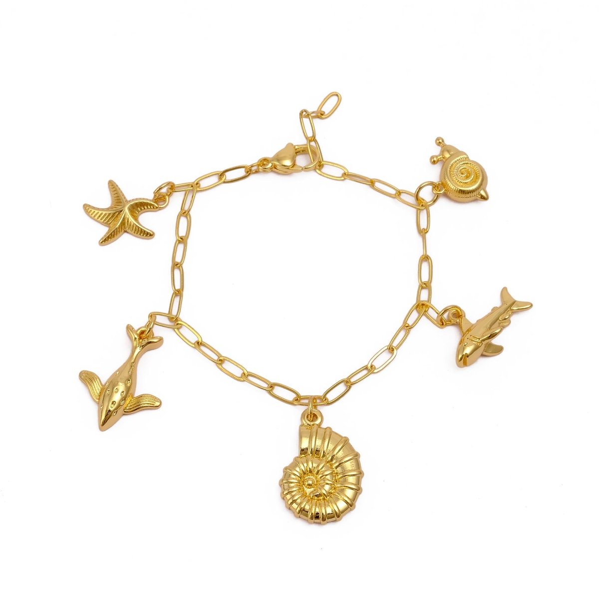 Lucky Charm Bracelet for Women, Gold Plated Bohemian Chain Bracelet 5382
