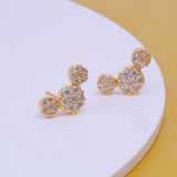 Mickey Mouse Gold Stud Earrings – Crystal Pave Design Disney-Inspired Jewelry for Women