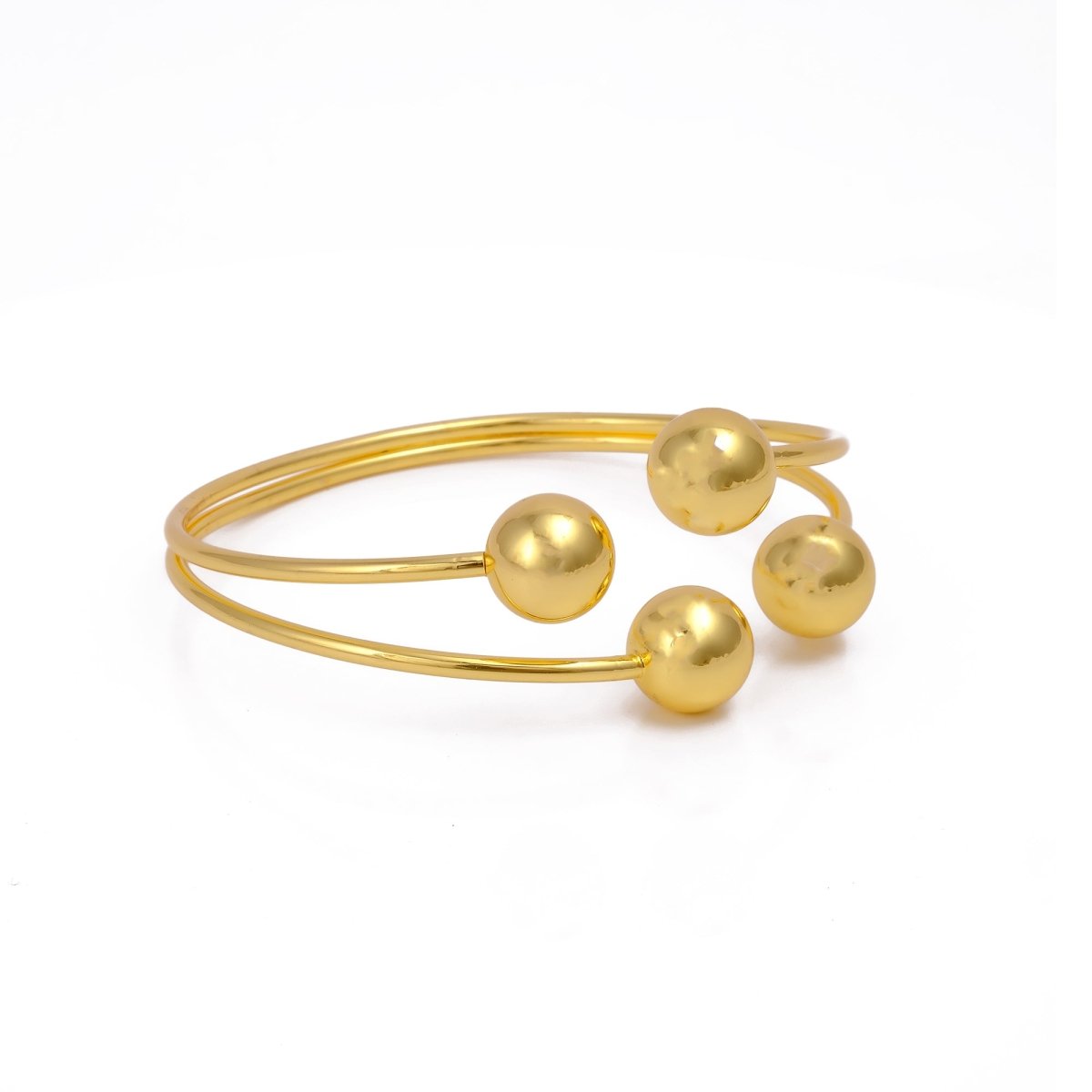 Minimal Gold Ball Bracelet Gold Plated Bangle Minimalist Statement Jewelry
