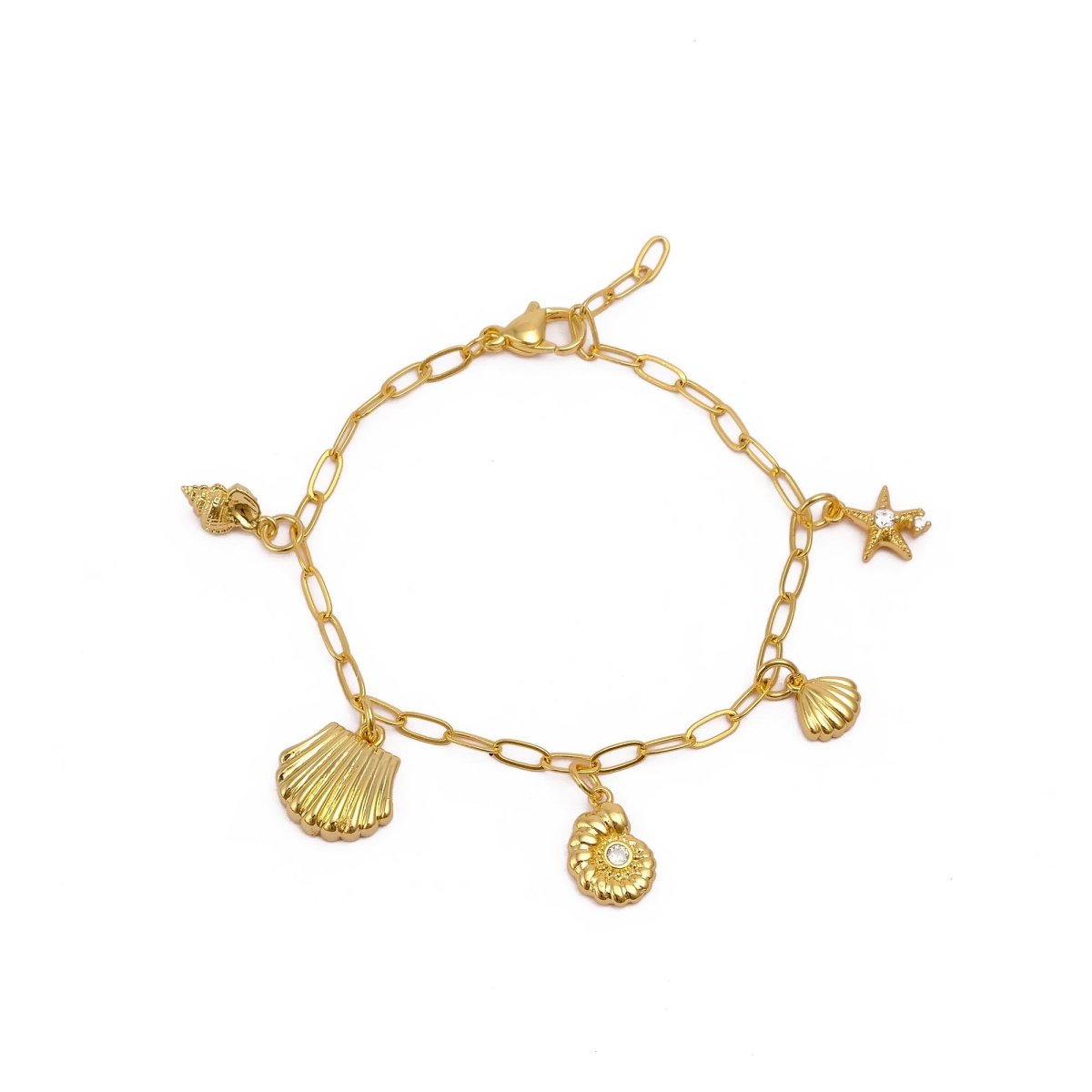 Minimal Gold Charm Bracelet, Aesthetic Jewelry Gift for Her 5382