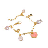 Minimal Gold Charm Bracelet, Aesthetic Jewelry Gift for Her 5382 Style 2.