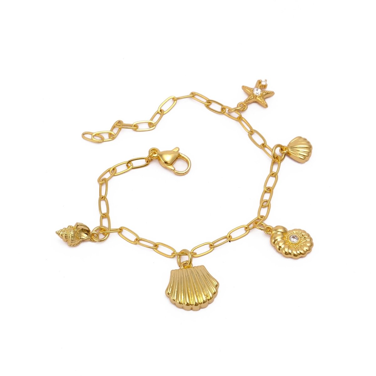 Minimal Gold Charm Bracelet, Aesthetic Jewelry Gift for Her 5382 Style 3.