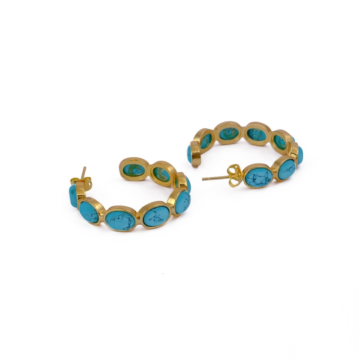 Minimal Red Onyx Hoop Earrings, Handmade Gold Plated Jewelry, Gift for Her CE-1005