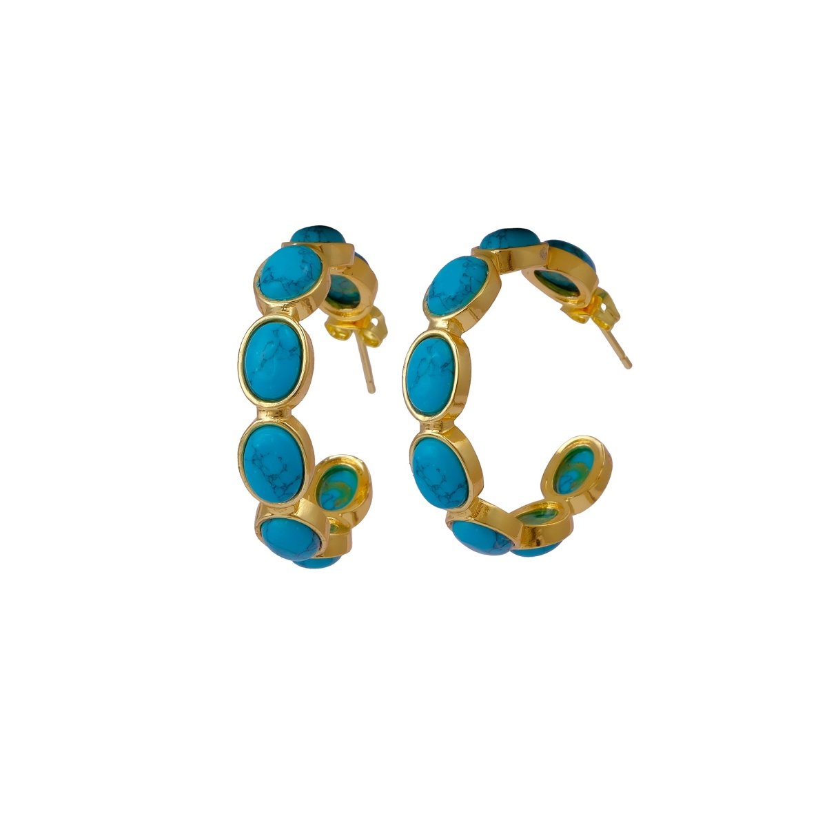 Minimal Red Onyx Hoop Earrings, Handmade Gold Plated Jewelry, Gift for Her CE-1005