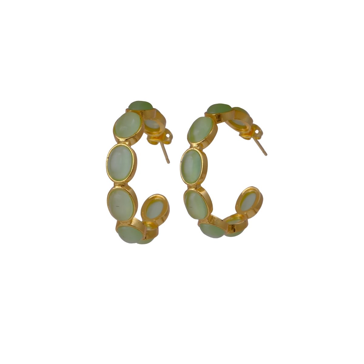 Minimal Red Onyx Hoop Earrings, Handmade Gold Plated Jewelry, Gift for Her CE-1005