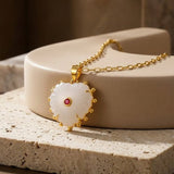 Minimal White Chalcedony Flower Necklace, Dainty Everyday Pendant Jewelry 5286