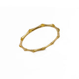 Minimalist Bamboo Cat's Eye Gemstone Bangle, Gold Plated Jewelry CB - 1001