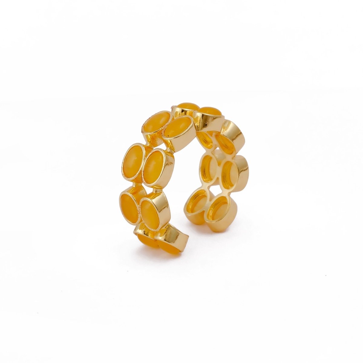 Minimalist Blue Turquoise Eternity Rin, Gold Plated Adjustable Jewelry CR - 1028