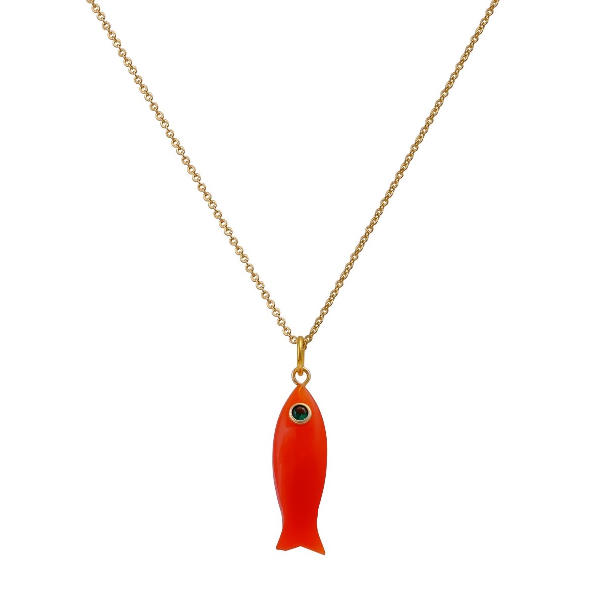 Minimalist Fish Pendant Necklace for Women, Modern Marine Inspired Jewelry 5287