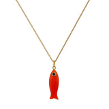 Minimalist Fish Pendant Necklace for Women, Modern Marine Inspired Jewelry 5287