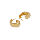 Minimalist Gold Plated C Shaped Chunky Hoop Earrings