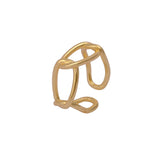 Minimalist Linked Design Adjustable Gold Ring, Gold Plated Brass Ring, Brass Ring For Women Gifts.