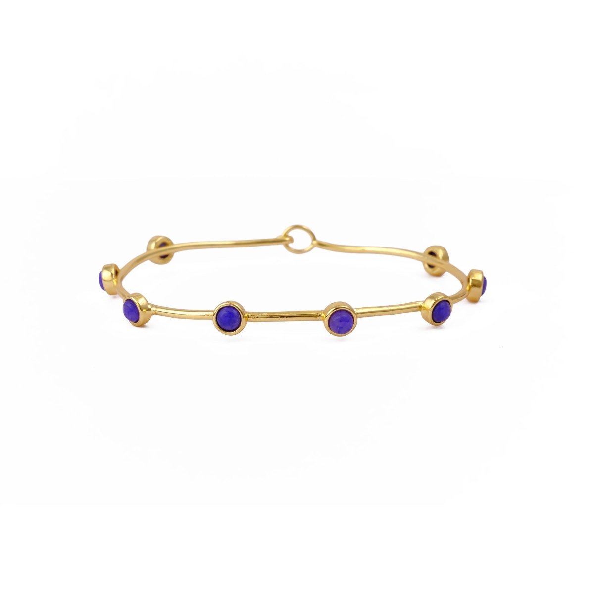 Minimalist Peridot Gemstone Stacking Bangle, Gold Plated Brass Hook Clasp Bangle CB - 1002