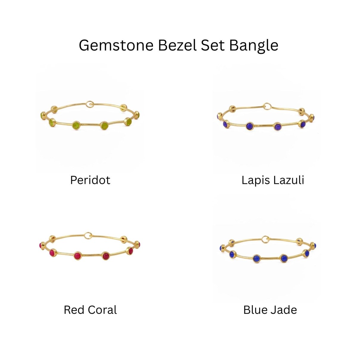 Minimalist Peridot Gemstone Stacking Bangle, Gold Plated Brass Hook Clasp Bangle CB - 1002