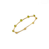 Minimalist Peridot Gemstone Stacking Bangle, Gold Plated Brass Hook Clasp Bangle CB - 1002