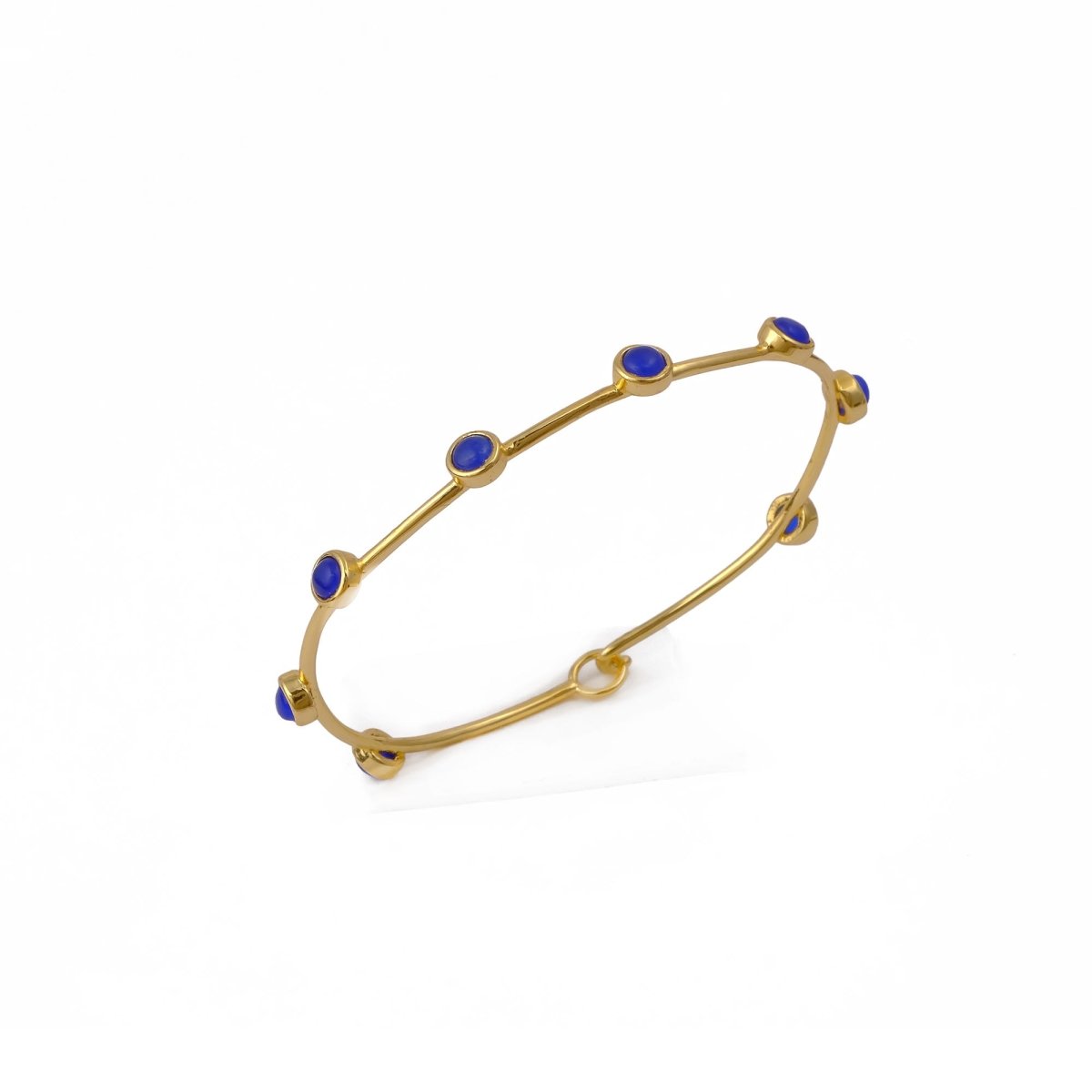 Minimalist Peridot Gemstone Stacking Bangle, Gold Plated Brass Hook Clasp Bangle CB - 1002