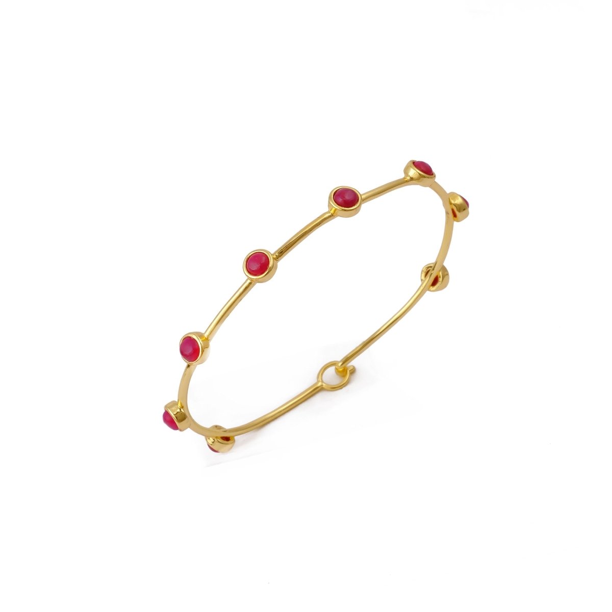 Minimalist Peridot Gemstone Stacking Bangle, Gold Plated Brass Hook Clasp Bangle CB - 1002