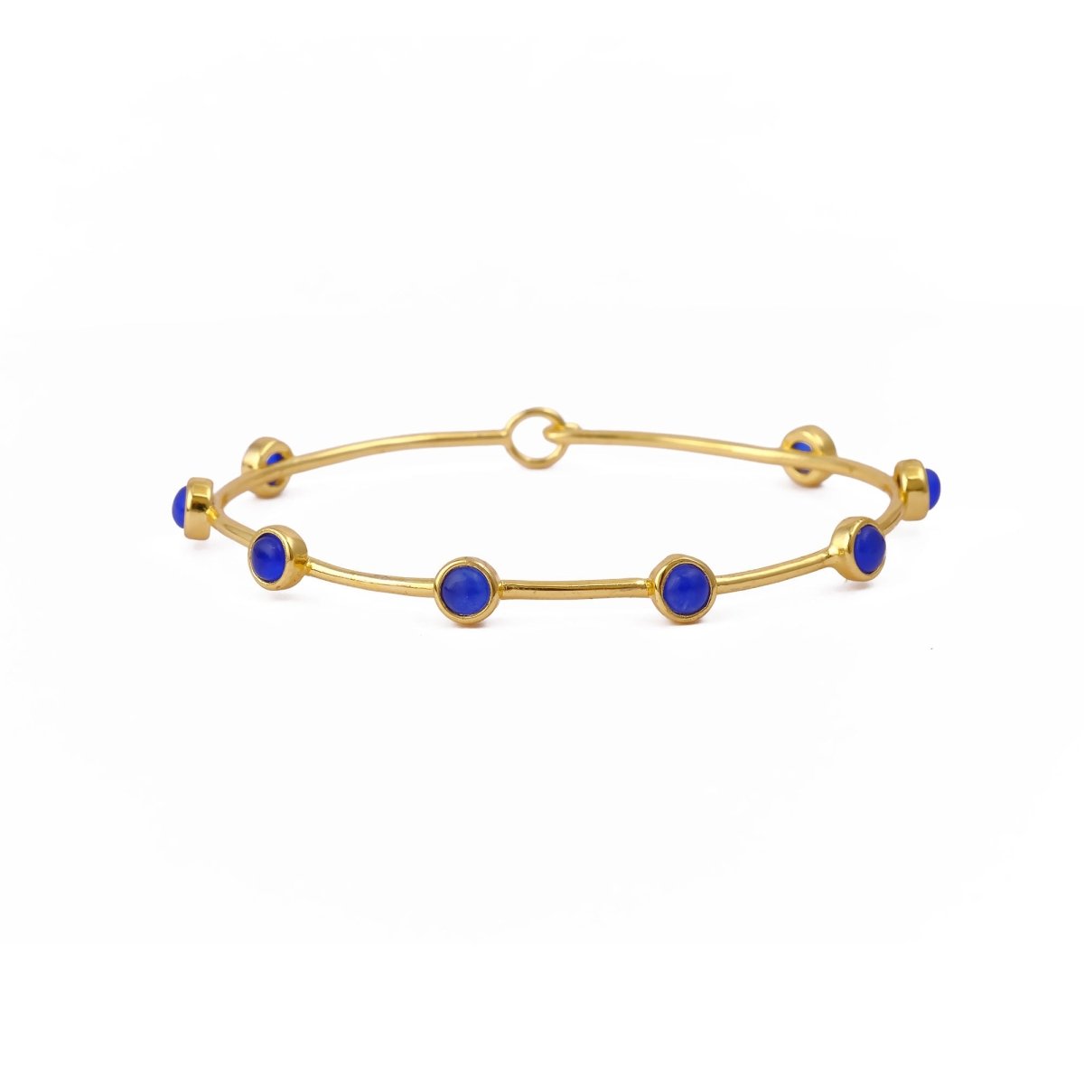 Minimalist Peridot Gemstone Stacking Bangle, Gold Plated Brass Hook Clasp Bangle CB - 1002